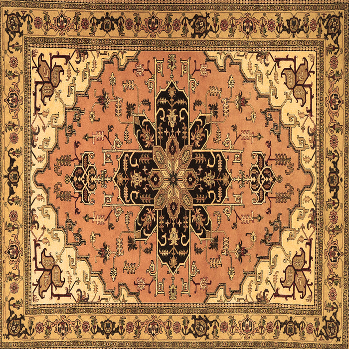 Square Persian Brown Traditional Rug, tr1676brn