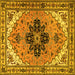 Square Machine Washable Persian Yellow Traditional Rug, wshtr1676yw