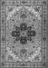 Serging Thickness of Machine Washable Persian Gray Traditional Rug, wshtr1676gry