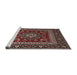 Sideview of Machine Washable Traditional Deep Red Rug, wshtr1677