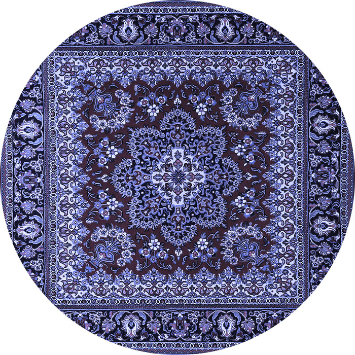 Round Persian Blue Traditional Rug, tr1677blu