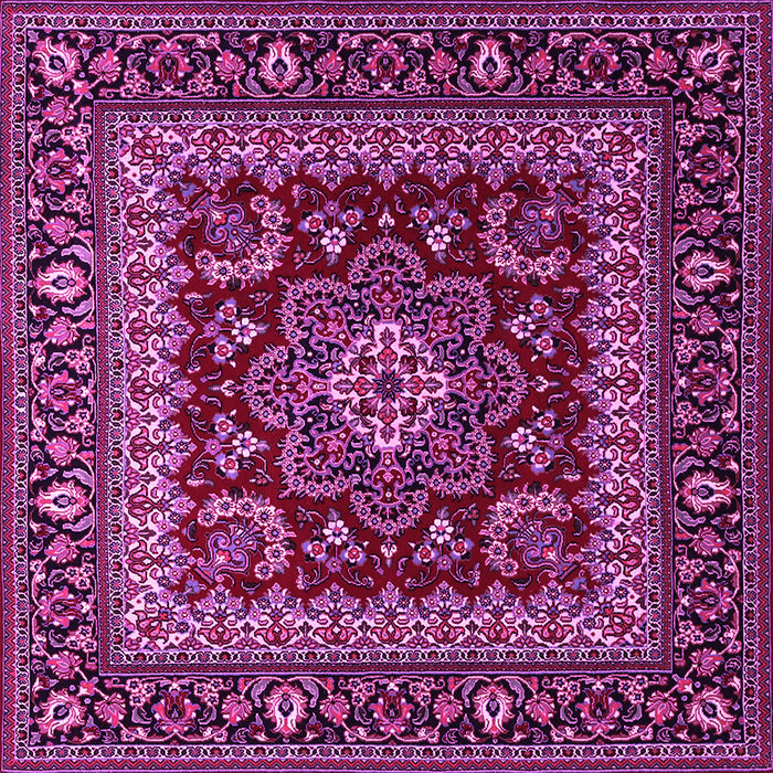 Square Machine Washable Persian Pink Traditional Rug, wshtr1677pnk