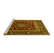 Sideview of Machine Washable Persian Yellow Traditional Rug, wshtr1677yw