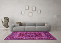 Machine Washable Persian Pink Traditional Rug, wshtr1677pnk