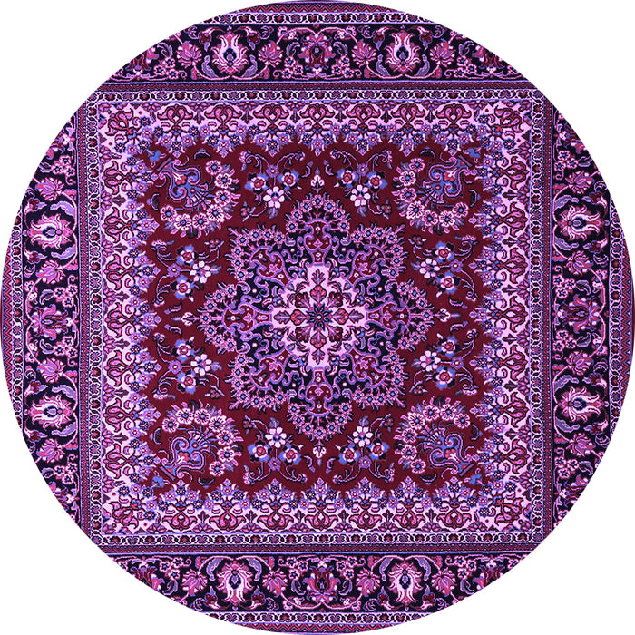 Round Persian Purple Traditional Rug, tr1677pur