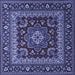 Square Persian Blue Traditional Rug, tr1677blu