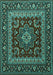 Machine Washable Persian Turquoise Traditional Area Rugs, wshtr1677turq