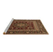 Sideview of Machine Washable Persian Brown Traditional Rug, wshtr1677brn