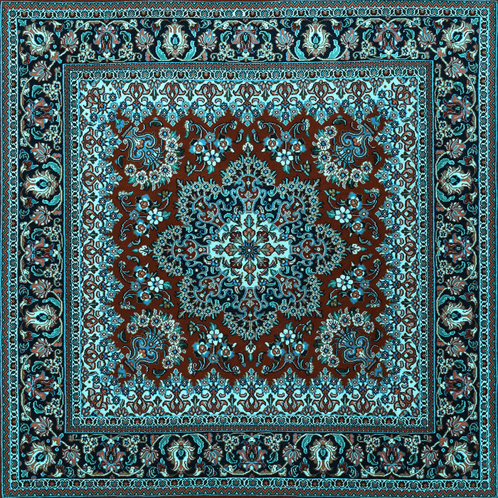 Square Machine Washable Persian Light Blue Traditional Rug, wshtr1677lblu