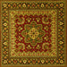 Square Machine Washable Persian Yellow Traditional Rug, wshtr1677yw