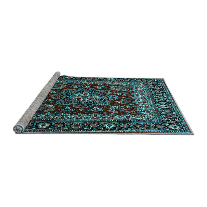 Sideview of Machine Washable Persian Light Blue Traditional Rug, wshtr1677lblu