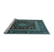 Sideview of Machine Washable Persian Light Blue Traditional Rug, wshtr1677lblu