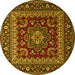 Round Persian Yellow Traditional Rug, tr1677yw