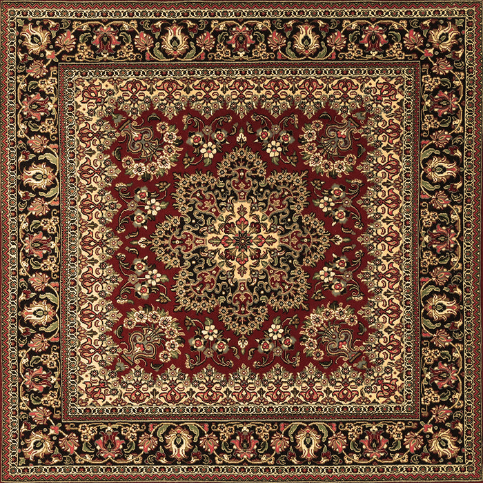 Square Machine Washable Persian Brown Traditional Rug, wshtr1677brn
