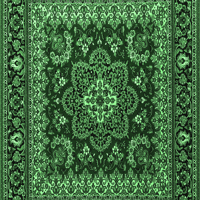 Machine Washable Persian Emerald Green Traditional Area Rugs, wshtr1677emgrn