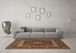 Machine Washable Persian Brown Traditional Rug in a Living Room,, wshtr1677brn