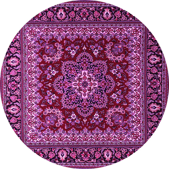 Round Persian Pink Traditional Rug, tr1677pnk