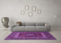 Machine Washable Persian Purple Traditional Rug, wshtr1677pur