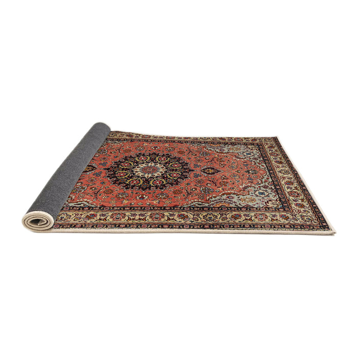 Sideview of Traditional Saffron Red Medallion Rug, tr1678