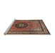 Sideview of Machine Washable Traditional Saffron Red Rug, wshtr1678