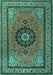 Medallion Turquoise Traditional Rug, tr1678turq