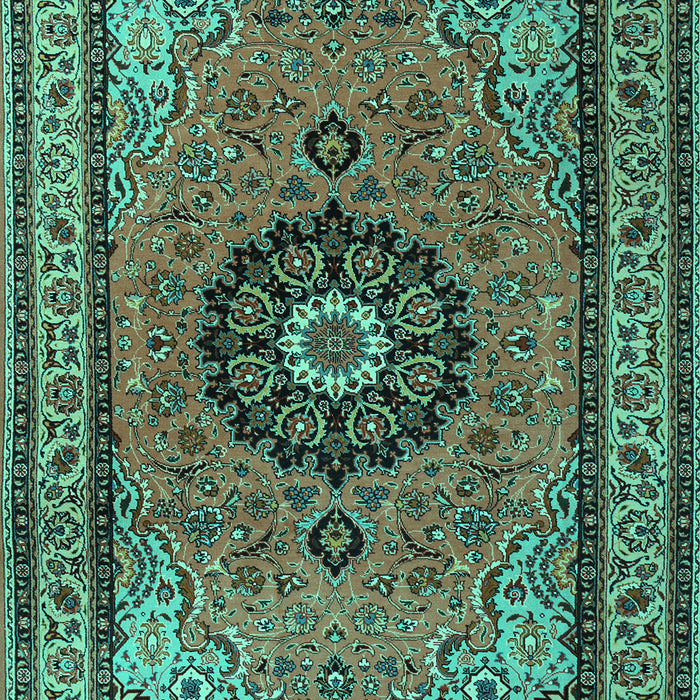 Medallion Turquoise Traditional Rug, tr1678turq