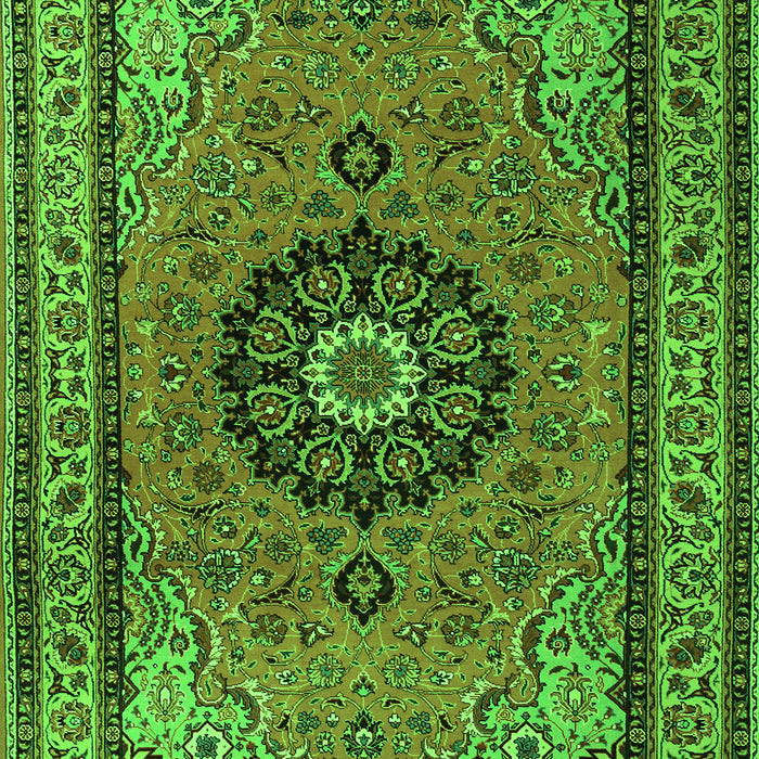 Medallion Green Traditional Rug, tr1678grn