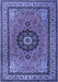 Machine Washable Medallion Blue Traditional Rug, wshtr1678blu