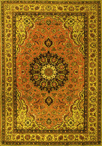 Medallion Yellow Traditional Rug, tr1678yw