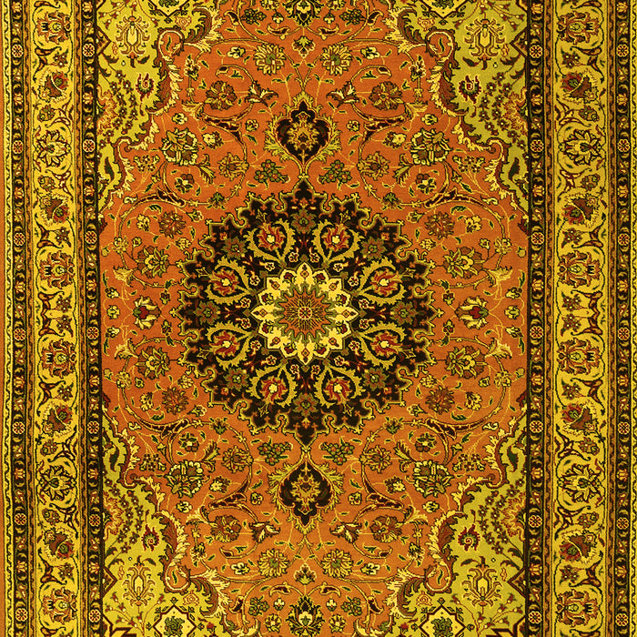 Medallion Yellow Traditional Rug, tr1678yw