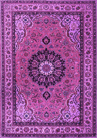 Medallion Purple Traditional Rug, tr1678pur