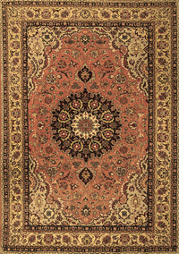 Medallion Brown Traditional Rug, tr1678brn