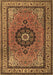 Medallion Brown Traditional Rug, tr1678brn