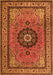 Serging Thickness of Machine Washable Medallion Orange Traditional Area Rugs, wshtr1678org