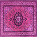 Square Medallion Pink Traditional Rug, tr1678pnk