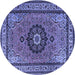 Round Medallion Blue Traditional Rug, tr1678blu