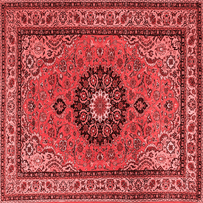 Machine Washable Medallion Red Traditional Rug, wshtr1678red