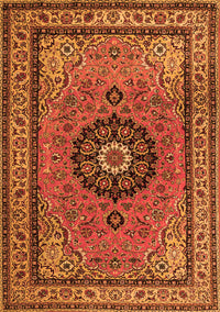 Medallion Orange Traditional Rug, tr1678org