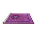 Sideview of Machine Washable Medallion Purple Traditional Area Rugs, wshtr1678pur