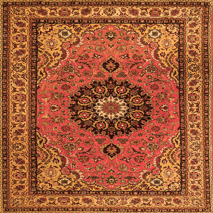 Serging Thickness of Medallion Orange Traditional Rug, tr1678org