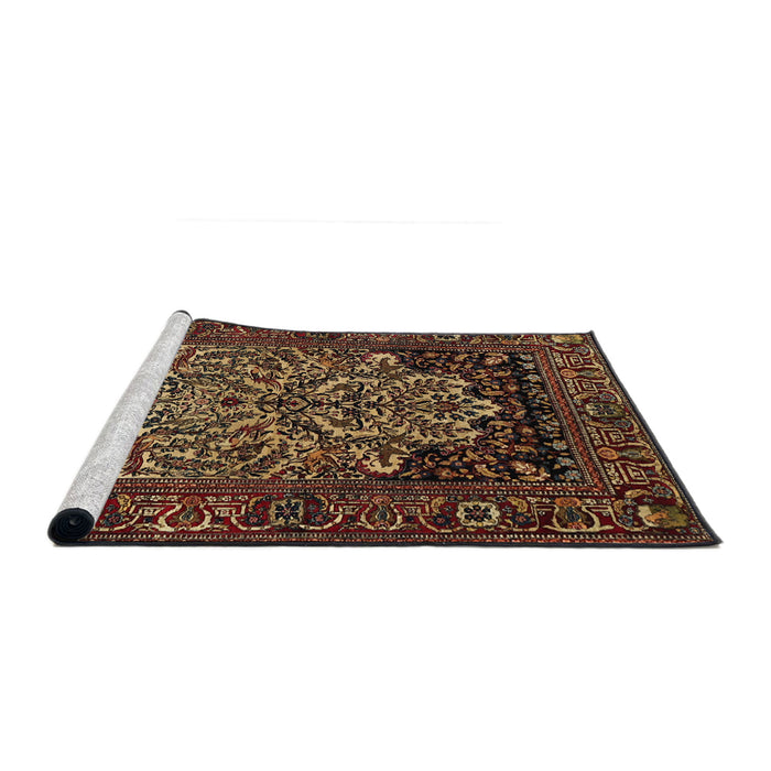 Sideview of Machine Washable Traditional Night Red Rug, wshtr1679