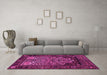 Machine Washable Persian Pink Traditional Rug in a Living Room, wshtr1679pnk