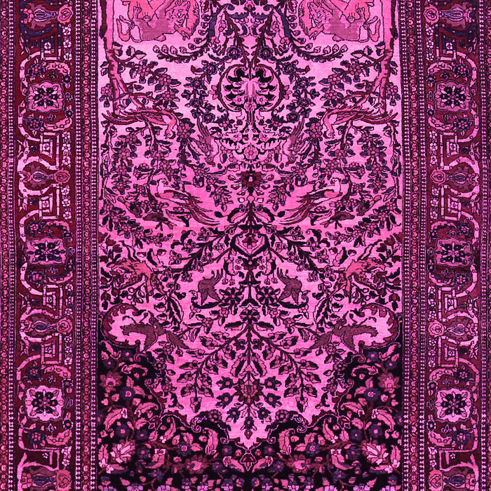 Machine Washable Persian Pink Traditional Rug, wshtr1679pnk