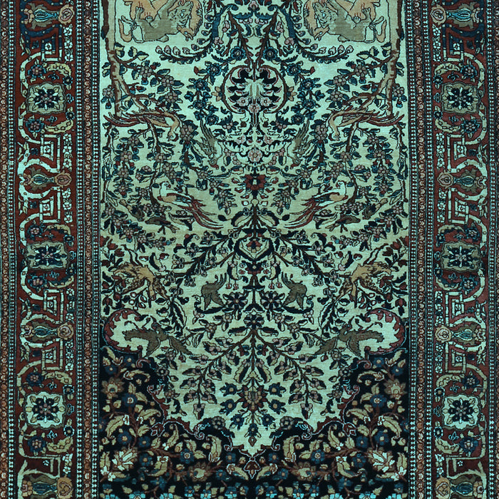 Machine Washable Persian Light Blue Traditional Rug, wshtr1679lblu