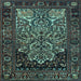 Square Persian Light Blue Traditional Rug, tr1679lblu