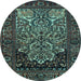 Round Persian Light Blue Traditional Rug, tr1679lblu