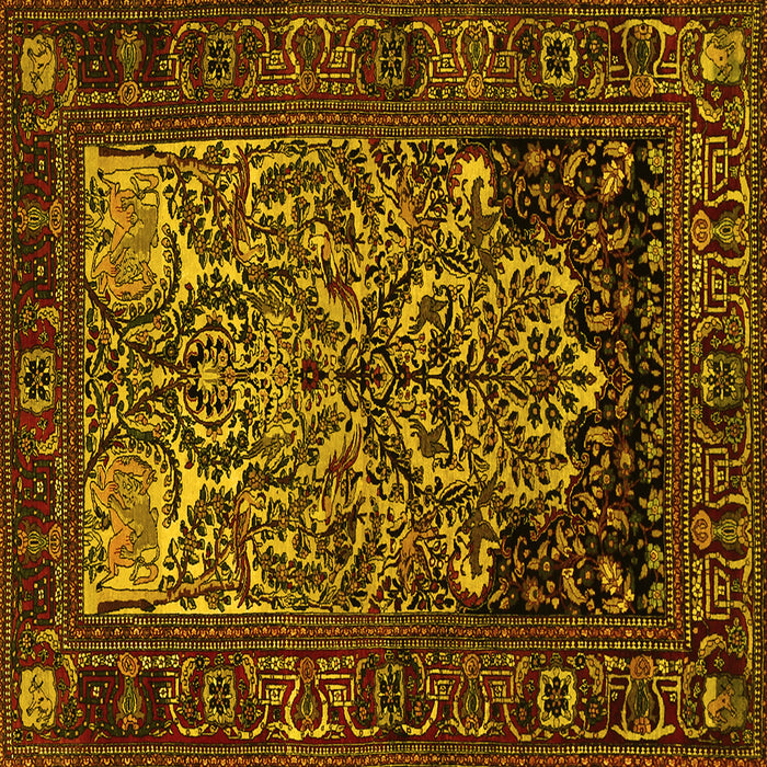 Square Persian Yellow Traditional Rug, tr1679yw