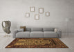 Machine Washable Persian Brown Traditional Rug in a Living Room,, wshtr1679brn