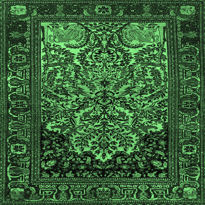 Square Persian Emerald Green Traditional Rug, tr1679emgrn