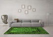 Machine Washable Persian Green Traditional Area Rugs in a Living Room,, wshtr1679grn